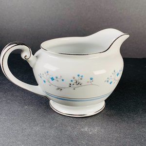 Wentworth Fine China Bluespray Creamer Floral Silver Japan 808R